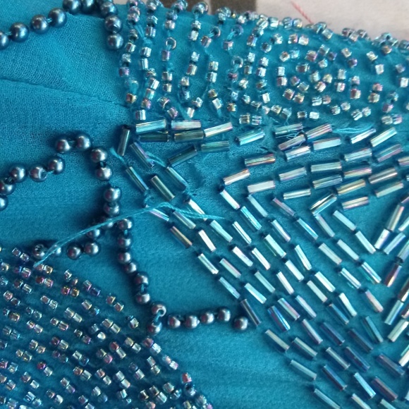 VTG Nite Line Beaded Silk Blouse - Picture 7 of 8